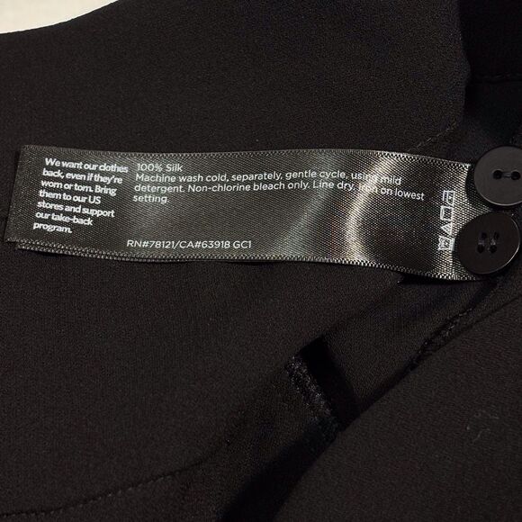 Eileen Fisher Silk Tapered Ankle Pants Black Georgette Crepe PM Medium Petite - Picture 9 of 9